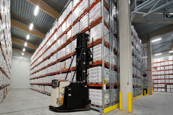 Mobile Racking Integrated with AGV Automated Guided Vehicle Warehouse Systems