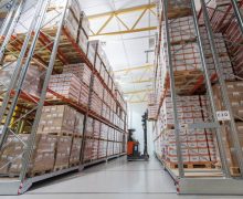 The Forklifts Access the Inside of the Mobile Racking via the Working Aisle
