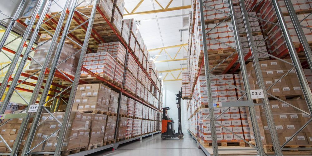 The Forklifts Access the Inside of the Mobile Racking via the Working Aisle